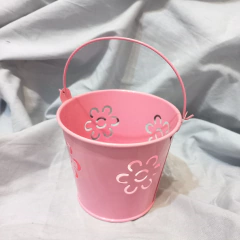 Balde CALADO FLORES Metal 9 X 10 Cm - Somos tu Evento