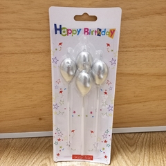 Imagen de velitas de globitos para cumpleaños set x4u