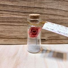 souvenir frasquito con rosa y givre - Somos tu Evento