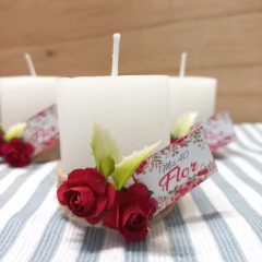 Souvenir veloncito con flores y tarjetita - Somos tu Evento