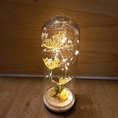 CENTRO DE MESA CUPULA CON MARIPOSAS Y LUZ LED - comprar online