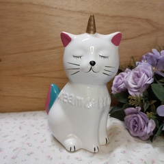GATO UNICORNIO DE CERAMICA DECO
