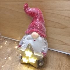 ADORNO DE NAVIDAD PAPA NOEL CON ESTRELLA LED 37 CM en internet
