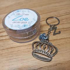 souvenir llavero corona con cajita