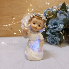 Angel Con PAJARITO luz multicolor Comunion Adorno Torta