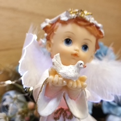 ANGEL SOBRE NUBE CON PAJARITO LUZ MULTICOLOR - comprar online