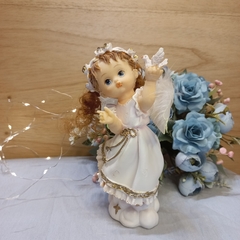 ANGEL SOBRE NUBE CON PAJARITO LUZ MULTICOLOR - tienda online