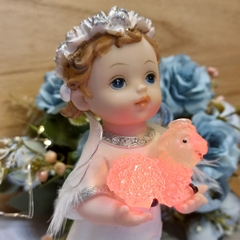 ANGEL CON OVEJA LUZ MULTICOLOR 16 CM en internet