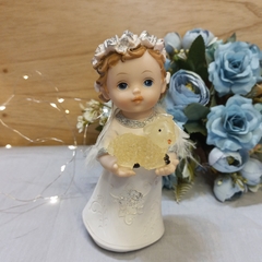 ANGEL CON OVEJA LUZ MULTICOLOR 16 CM - comprar online