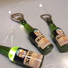 souvenir destapador botella con etiqueta personalizada