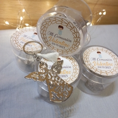 llavero angelito con cajita personalizada
