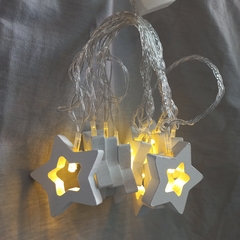 GUIRNALDA LED ESTRELLA MADERA