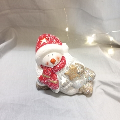 ADORNO NAVIDAD MUÑECO DE NIEVE CON LUZ CERAMICA - comprar online