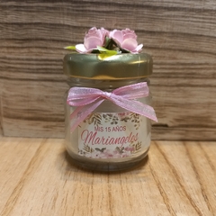 frasquito con vela de soja aromatica con flores en internet
