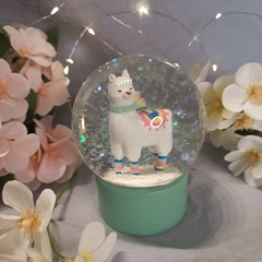 adorno bola de nieve de llama/ alpaca