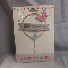 Adorno Torta Topper Mariposas Con Luz