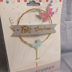 Imagen de Adorno Torta Topper Mariposas Con Luz