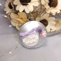 Souvenir espejo redondo con flores - Somos tu Evento