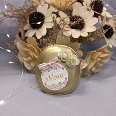 Souvenir espejo ovalado con flores