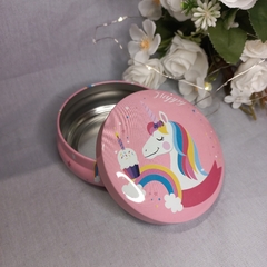 lata unicornio redonda 8cm en internet