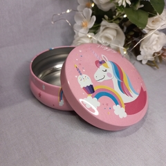 lata unicornio redonda 8cm - comprar online