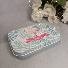 Lata metalica estampada bisagra 9,5cm - Somos tu Evento