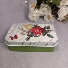 Lata metalica estampada bisagra 9,5cm en internet