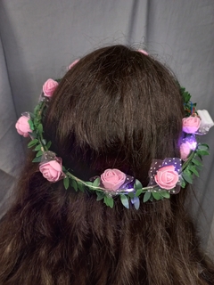 CORONITA LED FLORES VINCHA - tienda online