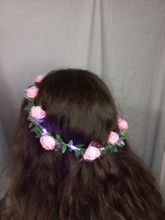 CORONITA LED FLORES VINCHA - tienda online