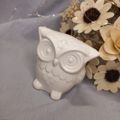 BUHO BLANCO CERAMICA 8CM