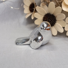 Adorno pajarito Figura De Cerámica Metalizada 5cm - Somos tu Evento