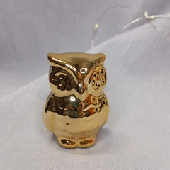 Adorno buho ceramica metalizado 5 cm - tienda online