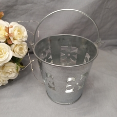 balde calado flor zinc 10cm