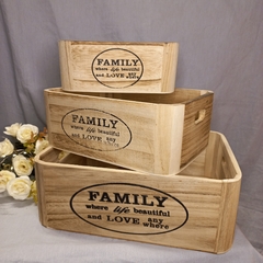 SET 3 CAJONES DE MADERA DECO FAMILY en internet