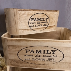 SET 3 CAJONES DE MADERA DECO FAMILY - comprar online