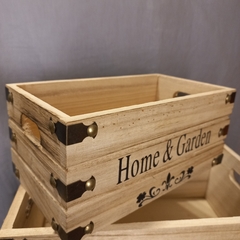 set 3 cajones de madera deco home & garden - comprar online