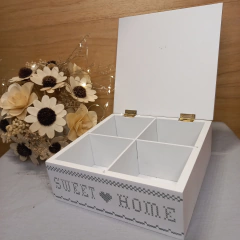 CAJA DE TE CORAZON DE 4 DIVISIONES - tienda online