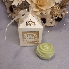 Souvenir Cajita De Opalina Con Jabon En Forma De rosa - Somos tu Evento