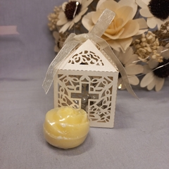 Souvenir Cajita De Opalina Con Jabon En Forma De rosa