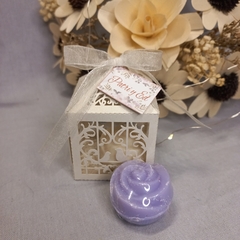 Souvenir Cajita De Opalina Con Jabon En Forma De rosa - tienda online