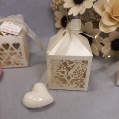 Souvenir Cajita De Opalina Con Jabon En Forma De Corazon - comprar online