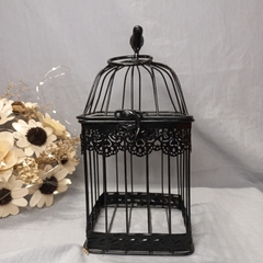 Deco Adorno Jaula Pajarito Negra 20 X 12cm - Somos tu Evento