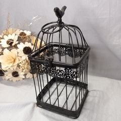 Deco Adorno Jaula Pajarito Negra 20 X 12cm en internet
