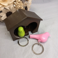 LLAVERO 2 PAJARITOS CON CASITA