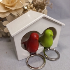 LLAVERO 2 PAJARITOS CON CASITA