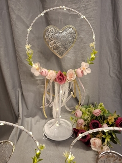 centro de mesa atrapa sueños de hierro floral con luces led - comprar online