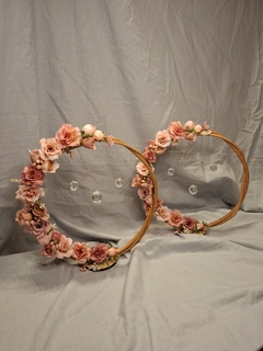 centro de mesa aro de mimbre floral - tienda online
