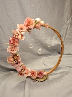 centro de mesa aro de mimbre floral - comprar online
