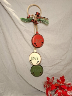 adorno navideño puerta cascabeles chatos x3