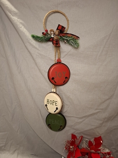 adorno navideño puerta cascabeles chatos x3 - comprar online